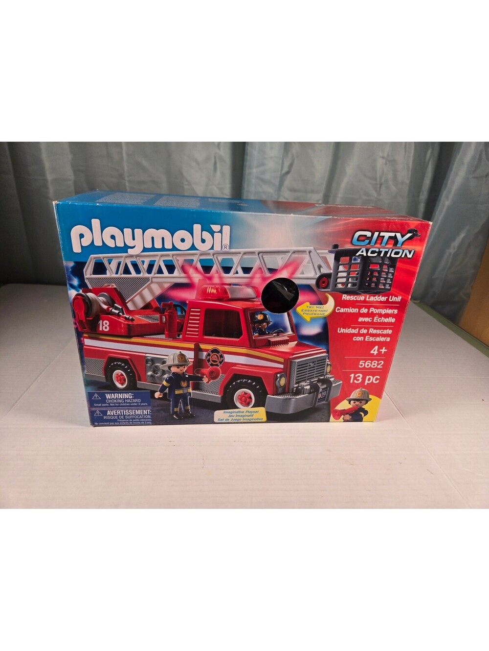 Playmobil City Action Rescue Ladder Unit Fire Truck Toy Set